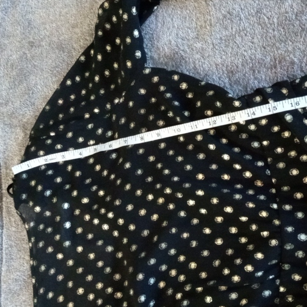 Eliza J NWT black chiffon maxi with gold dots and high slit - Picture 4 of 11